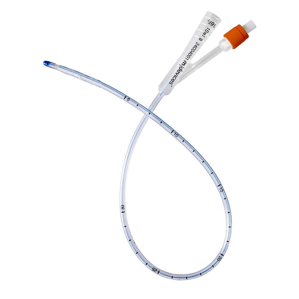2-Way Foley Catheter, 45cm, Standard Tip - 16Fr (Orange)