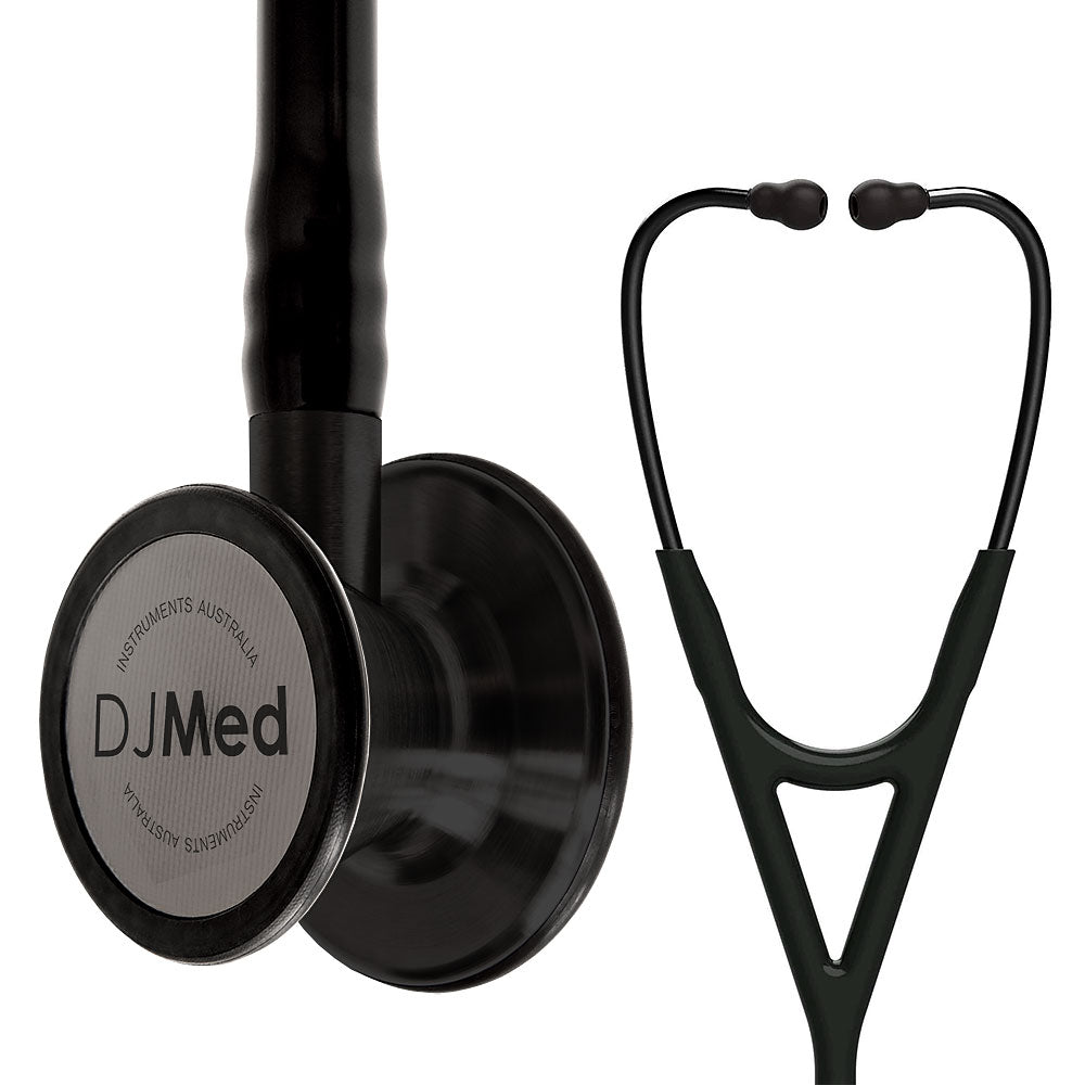 Cardiology Stethoscope, Dual Head - Black &amp; Black