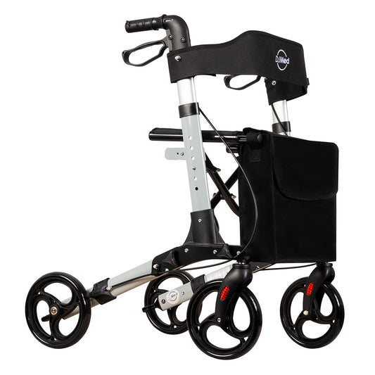 Euro Walker, 4 Wheeled Rollator Walker - Grey