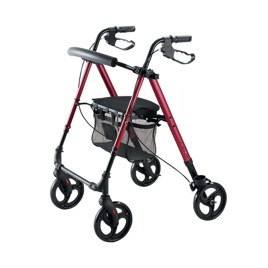 Lightweight Classic Rollator Walker - Red